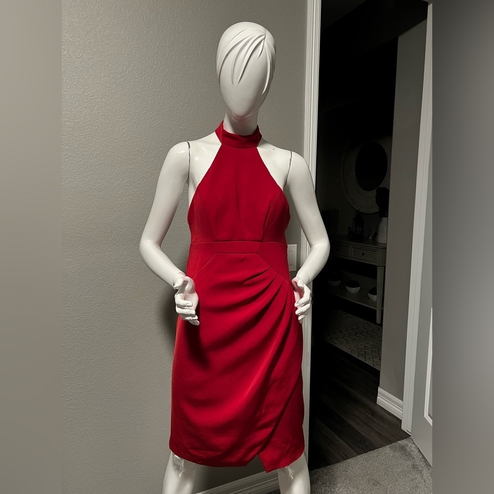 C/MEO COLLECTIVE Red Halter Dress Size M